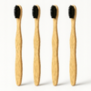 Natural Bamboo & Charcoal Infused Toothbrushes - 4 Pack