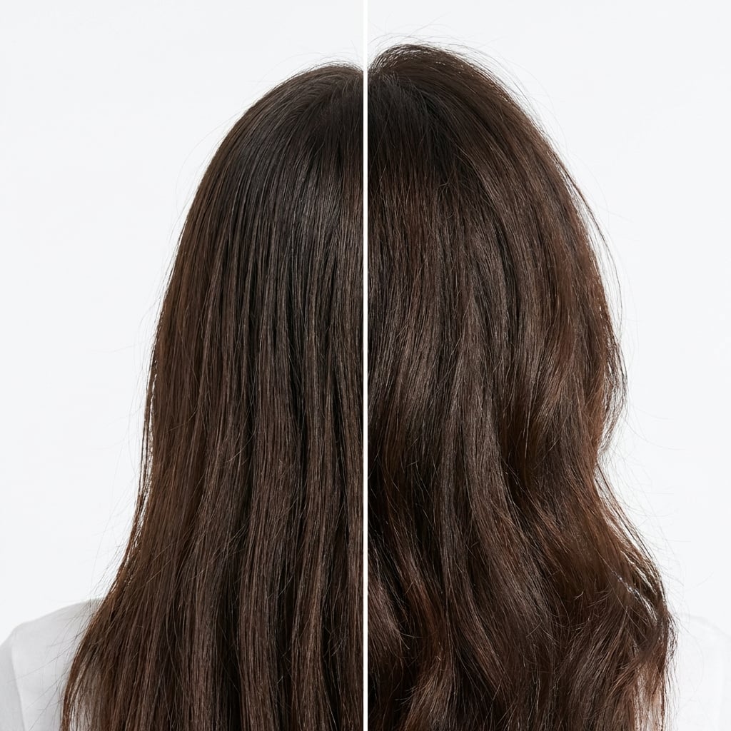 Image showing smooth, tangle-free hair being combed easily.