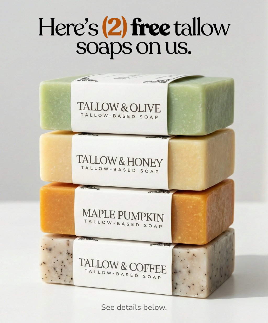 Two Free Grass-Fed Tallow Bar Soaps