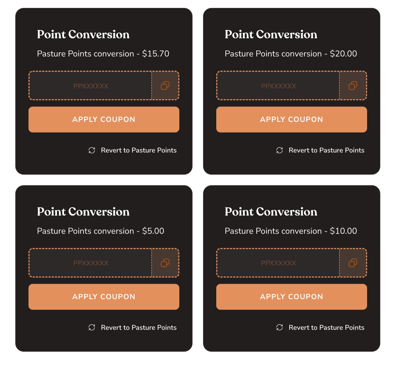 Coupons Tab and Buttons